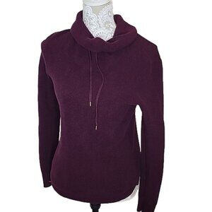 Lauren Ralph Lauren burgundy cowl neck sweater w/neck drawstring,  Medium